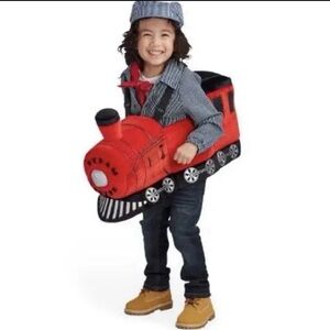 Authentic kids red and black steam train Halloween costume